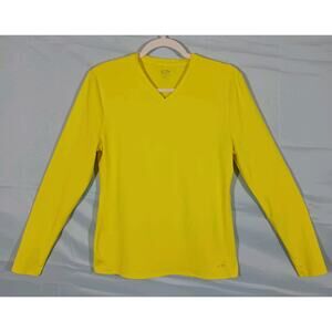 Champion Women's XL Yellow Long Sleeve Top Activewear Polyester Spandex